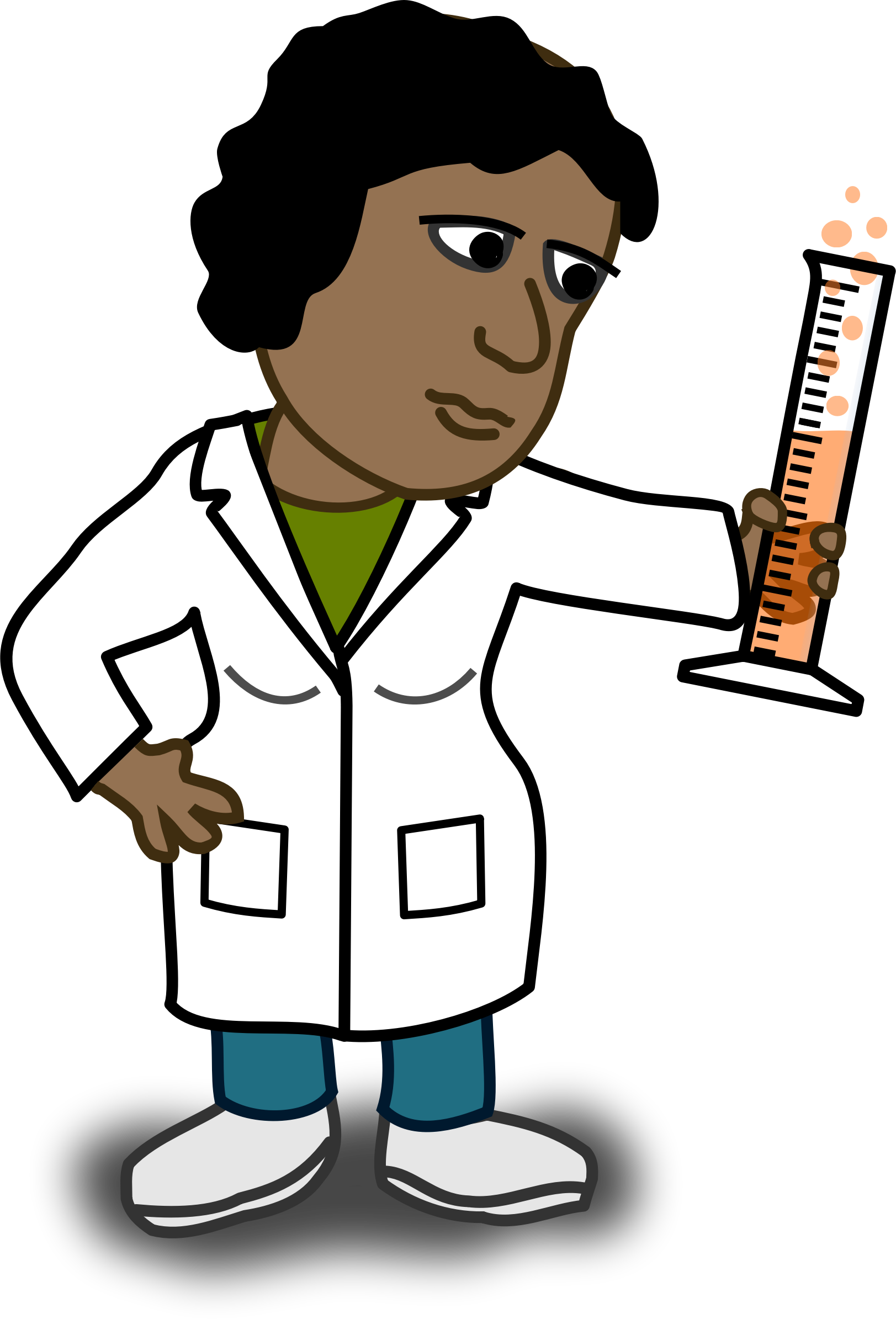 Cartoon of African-American woman scientist holding a beaker
